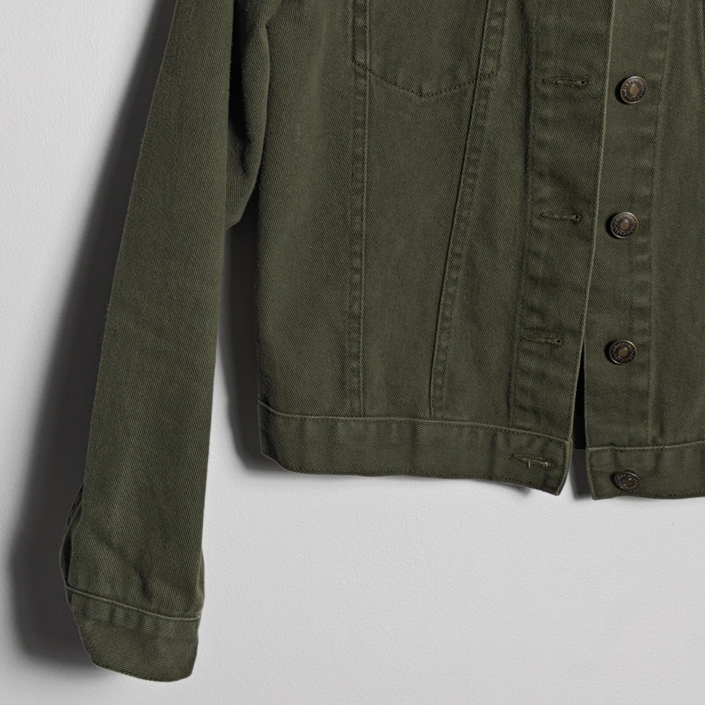 NEWPORT NEWS JEANOLOGY COLLECTION Olive Green Jean Jacket Size 4 - Picture 8 of 16